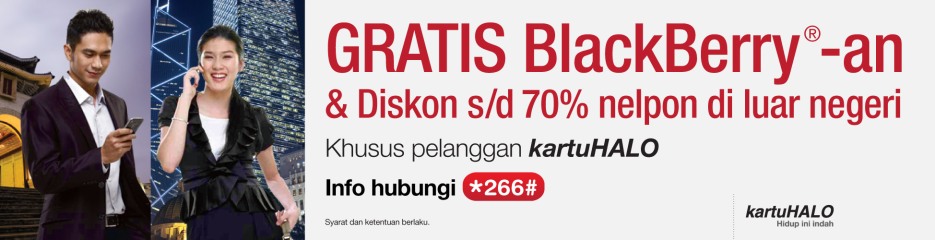KartuHALO Gratis BlackBerry-an