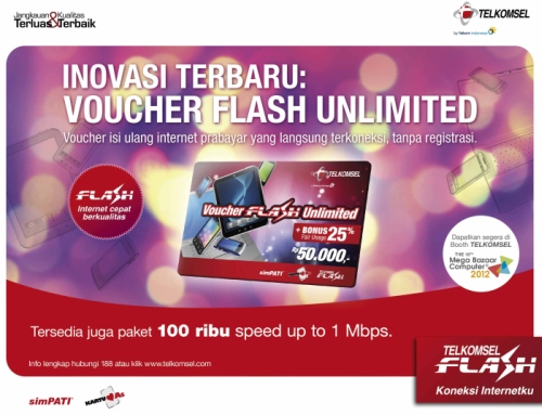 Bonus 25 persen Fair Usage Voucher Telkomsel Flash Unlimited