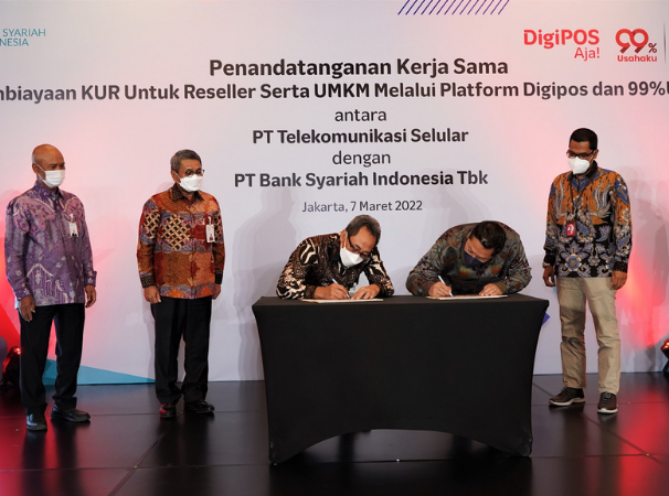 Kerja Sama Telkomsel dan Bank Syariah Indonesia Hadirkan KUR Syariah Untuk Pembiayaan Mitra Reseller dan Pelaku UMKM Melalui Platform 99% Usahaku dan DigiPOS Aja! 