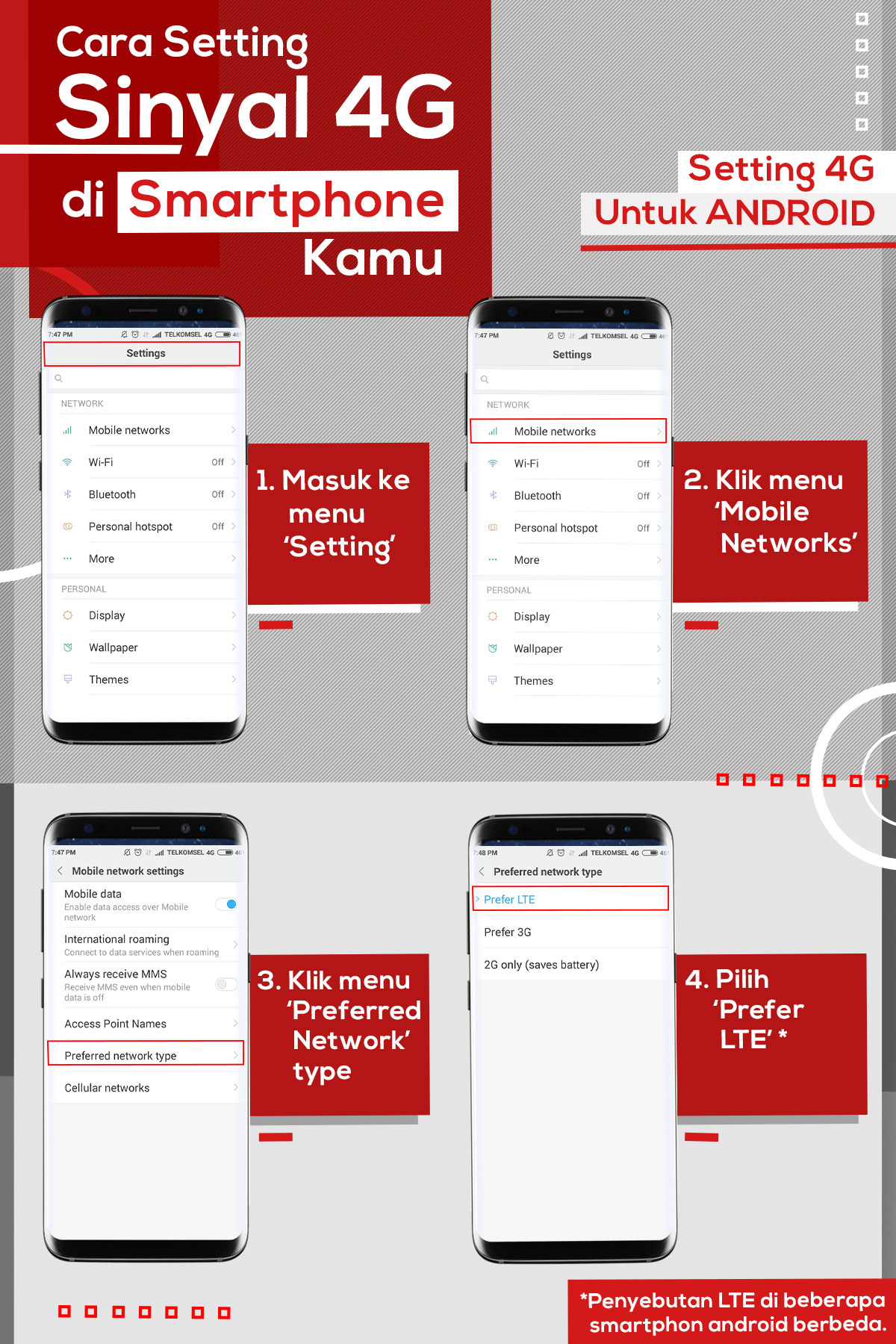 4G Settings - Set the Smartphone to a 4G Network | Telkomsel